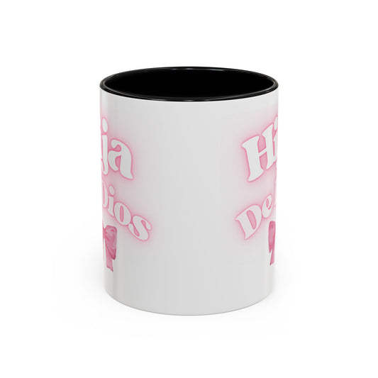 Hija De Dios Accent Coffee Mug - Perfect Gift for Moms, Inspirational Drinkware, Birthday, Faith Celebration, Unique Coffee Cup