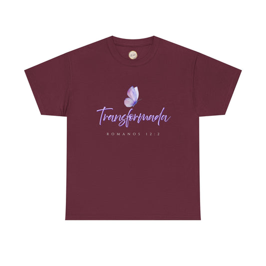 Transformada Unisex Heavy Cotton Tee, Inspirational Shirt, Gift for Women, Motivational Top, Spiritual Apparel, Casual Wear