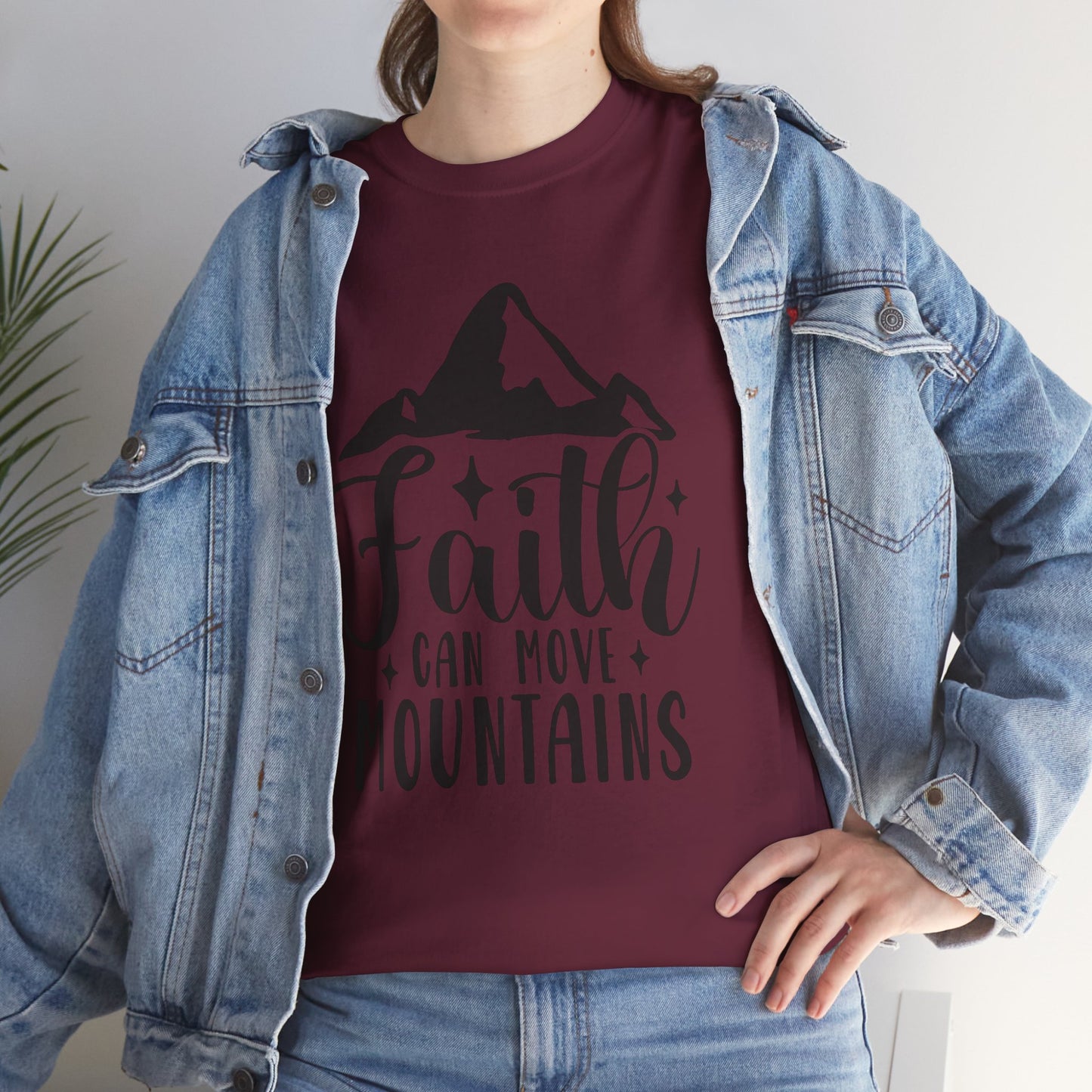 Faith Can Move Mountains - Unisex Heavy Cotton Tee