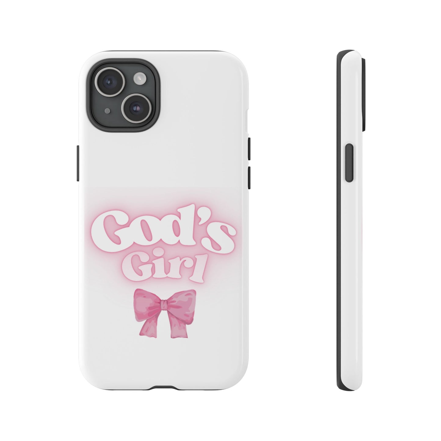 God's Girl Cute Phone Case, Pink Bow Case, Faith-Based Gifts, Christian Accessories, Birthday Present, Inspirational Jewelry