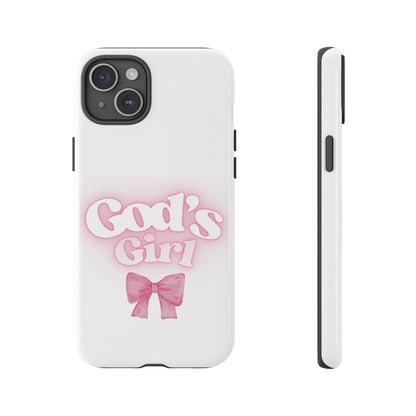 God's Girl Cute Phone Case, Pink Bow Case, Faith-Based Gifts, Christian Accessories, Birthday Present, Inspirational Jewelry