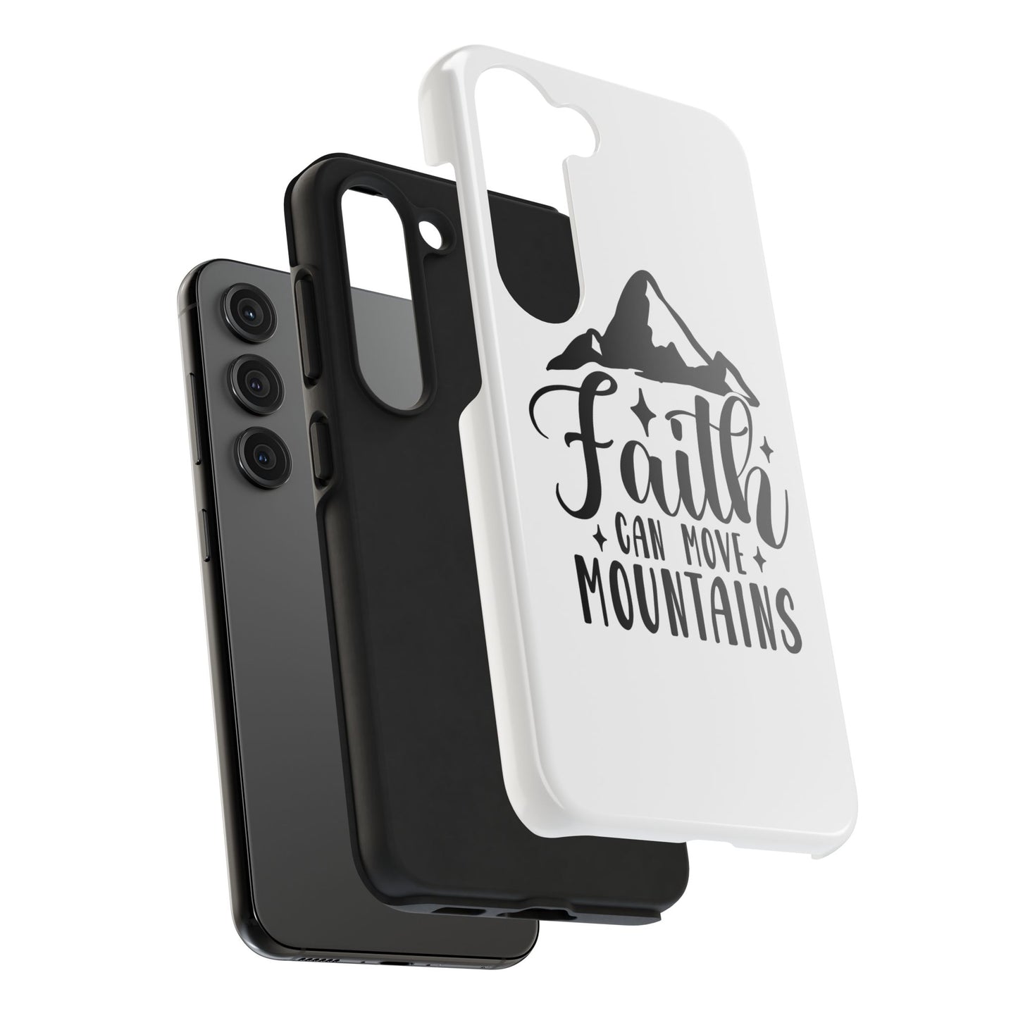 Inspirational Tough Phone Cases - 'Faith Can Move Mountains' Design