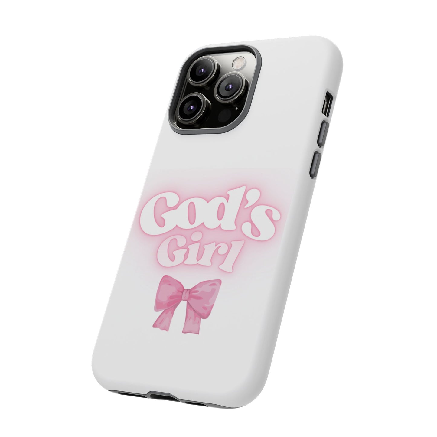 God's Girl Cute Phone Case, Pink Bow Case, Faith-Based Gifts, Christian Accessories, Birthday Present, Inspirational Jewelry