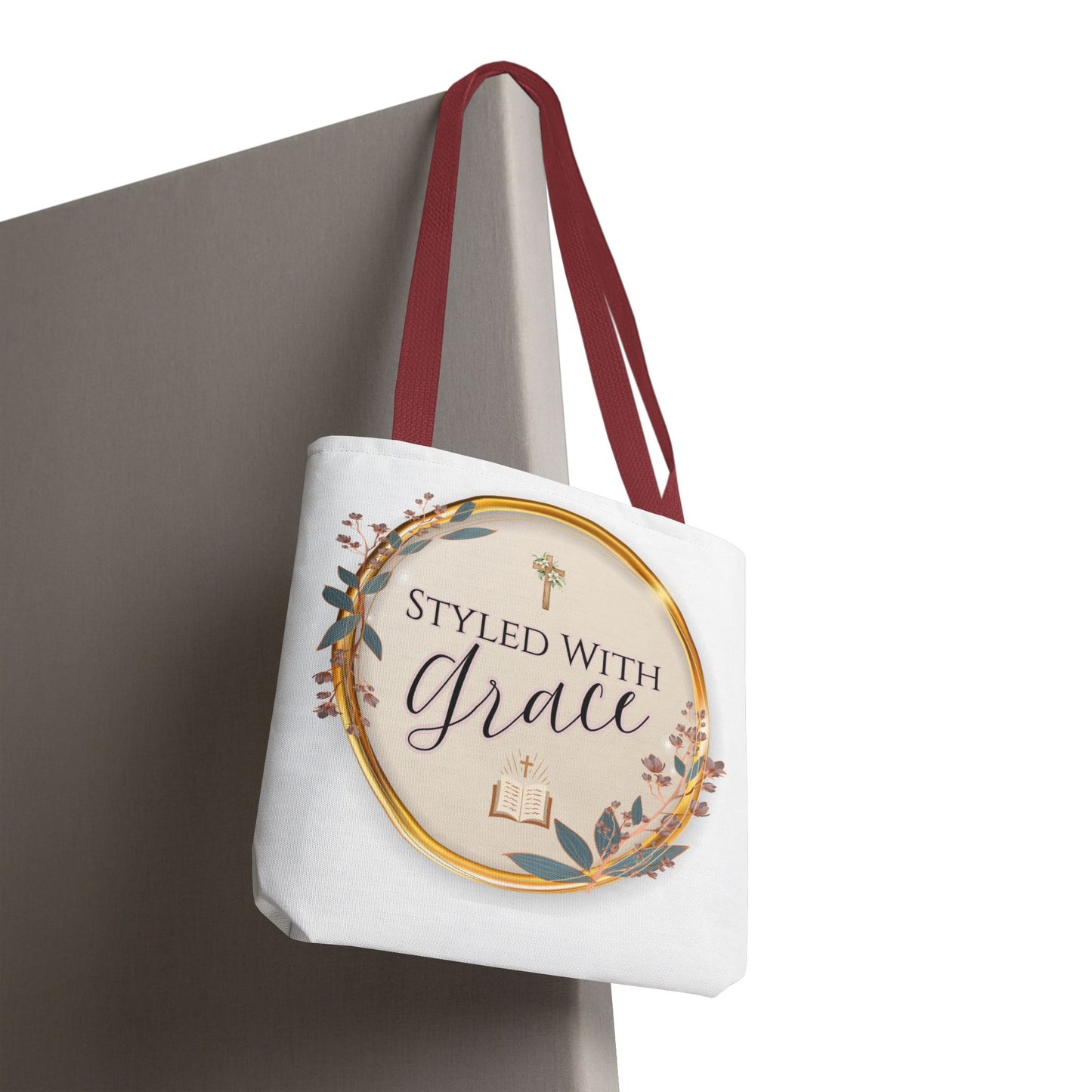 Styled With Grace | Elegant Faith-Inspired Tote Bag, Christian Gift, Inspirational Bag, Stylish Reusable Tote, Religious Accessories