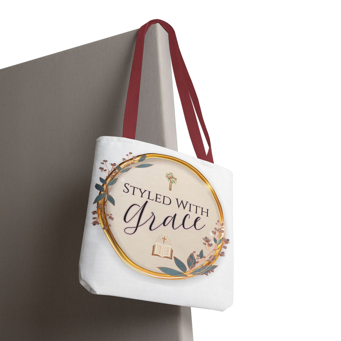 Styled With Grace | Elegant Faith-Inspired Tote Bag, Christian Gift, Inspirational Bag, Stylish Reusable Tote, Religious Accessories