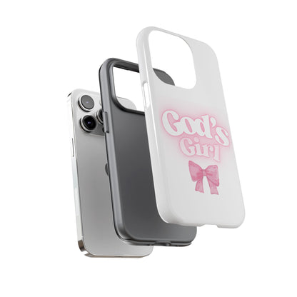 God's Girl Cute Phone Case, Pink Bow Case, Faith-Based Gifts, Christian Accessories, Birthday Present, Inspirational Jewelry