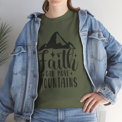 Faith Can Move Mountains - Unisex Heavy Cotton Tee