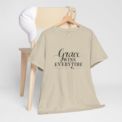 Grace Wins Every Time Tee — Inspirational Christian Graphic T-Shirt