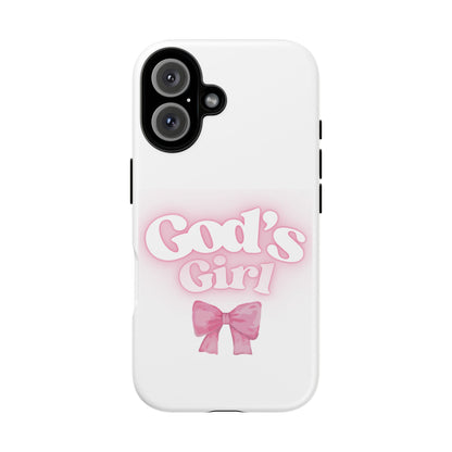 God's Girl Cute Phone Case, Pink Bow Case, Faith-Based Gifts, Christian Accessories, Birthday Present, Inspirational Jewelry