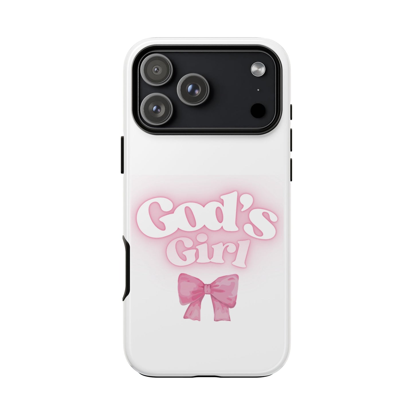 God's Girl Cute Phone Case, Pink Bow Case, Faith-Based Gifts, Christian Accessories, Birthday Present, Inspirational Jewelry