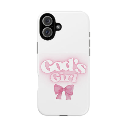 God's Girl Cute Phone Case, Pink Bow Case, Faith-Based Gifts, Christian Accessories, Birthday Present, Inspirational Jewelry