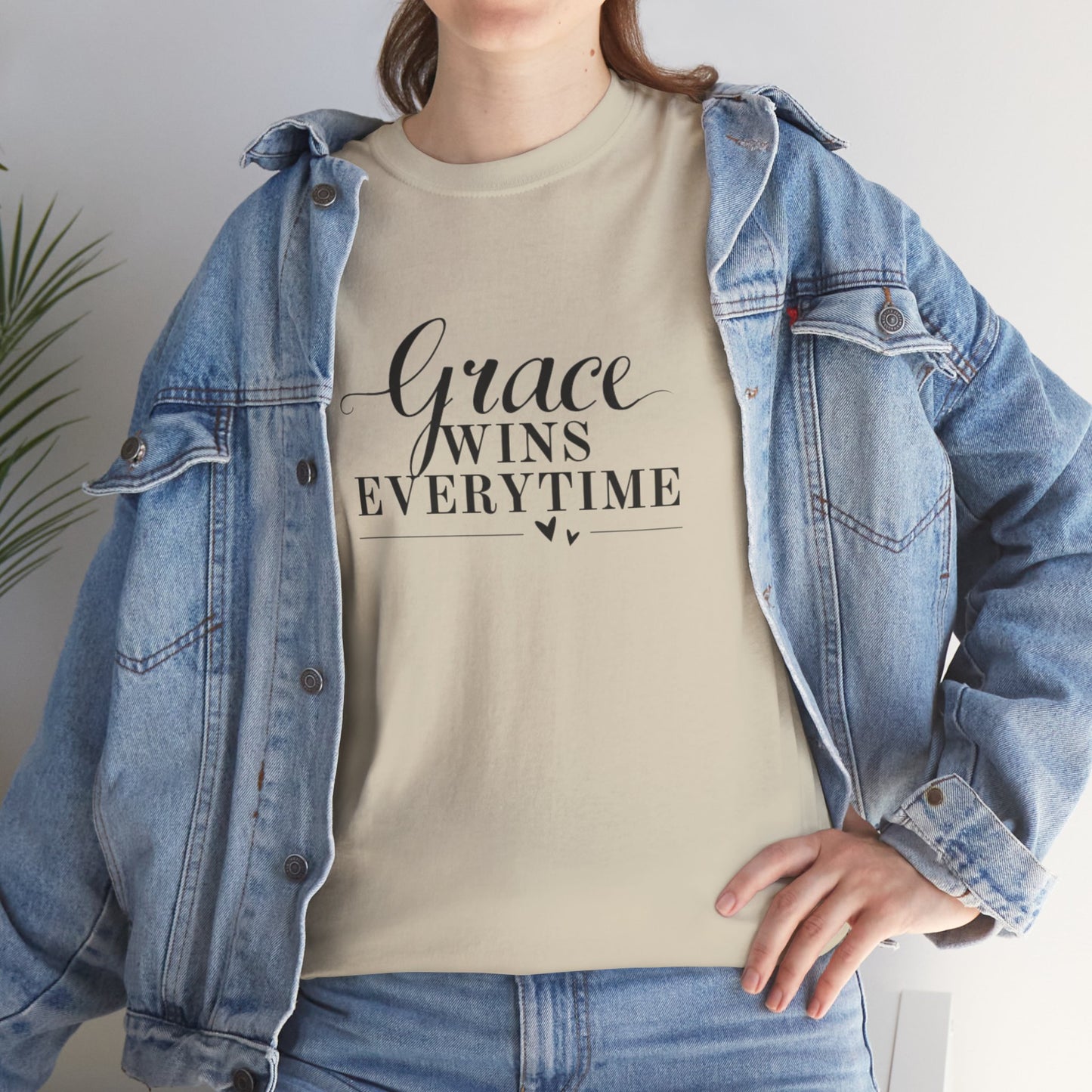 Grace Wins Every Time Tee — Inspirational Christian Graphic T-Shirt