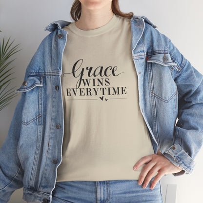 Grace Wins Every Time Tee — Inspirational Christian Graphic T-Shirt