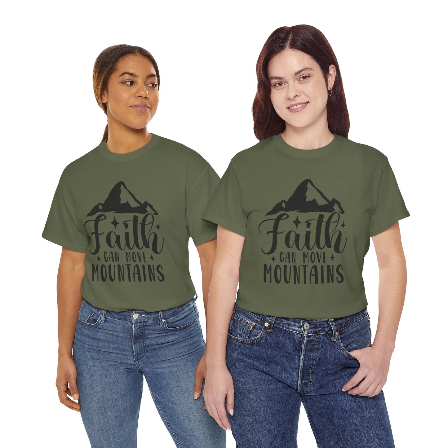 Faith Can Move Mountains - Unisex Heavy Cotton Tee