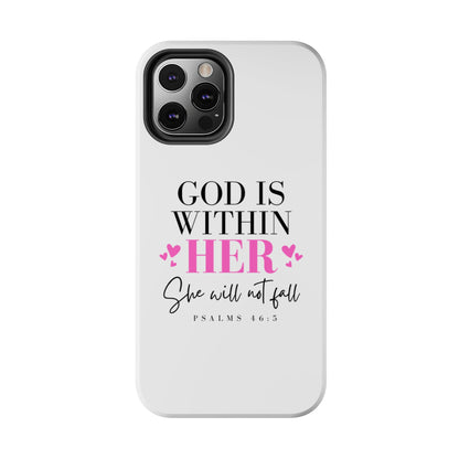 Empowering Tough Phone Case - "God is Within Her" Inspirational Design