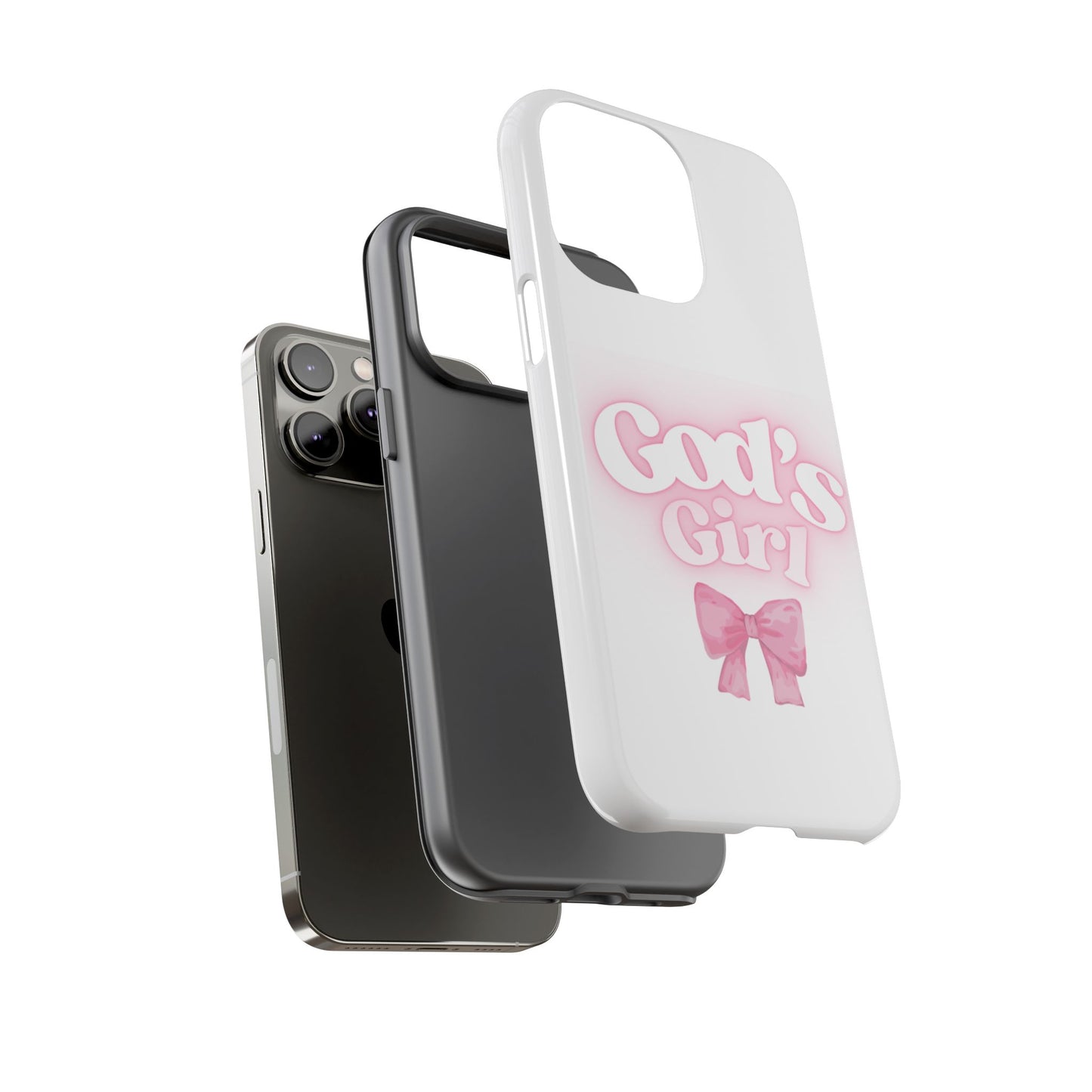 God's Girl Cute Phone Case, Pink Bow Case, Faith-Based Gifts, Christian Accessories, Birthday Present, Inspirational Jewelry