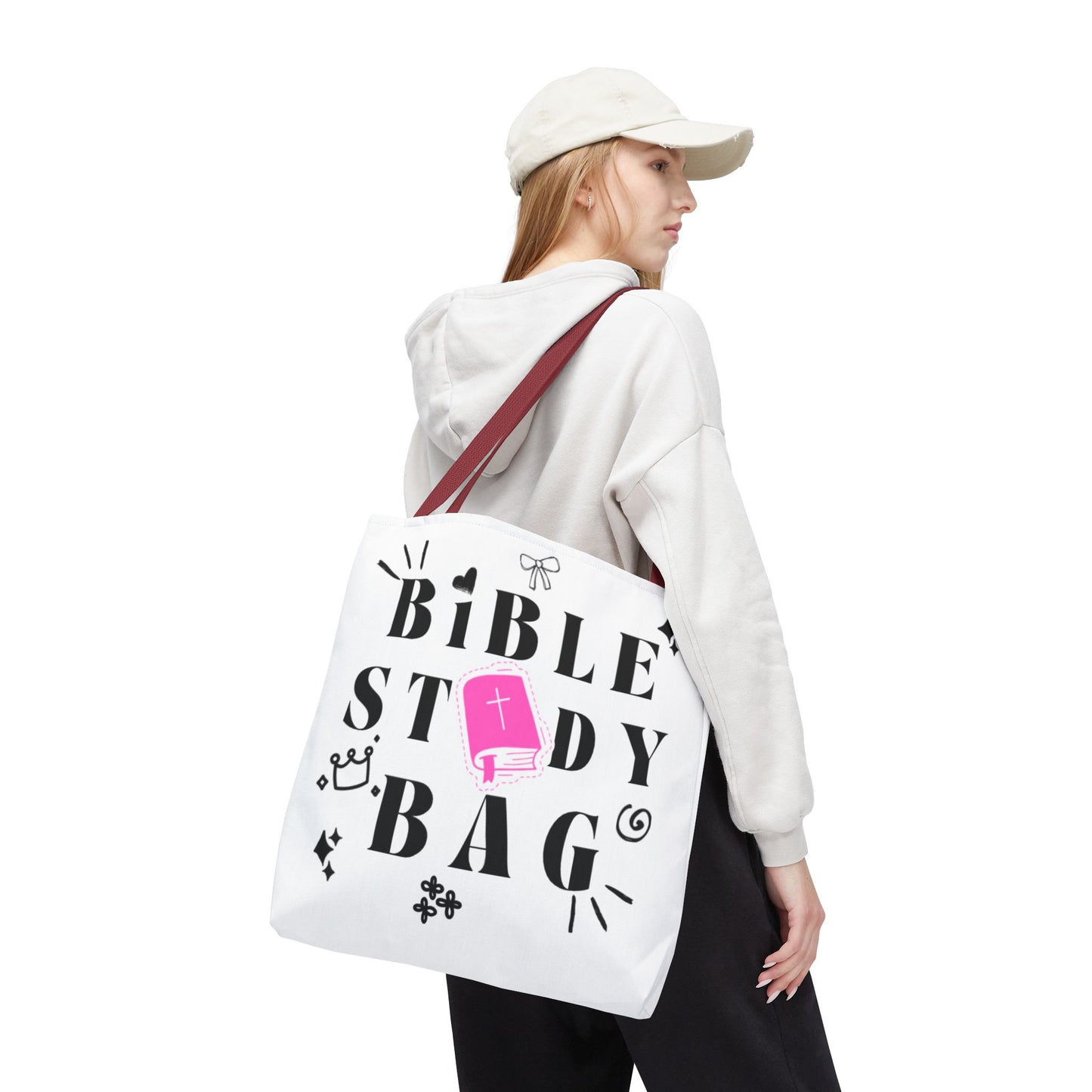 Bible Study Tote Bag - Stylish All-Over Print for Women's Spiritual Journey