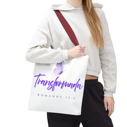 Transformada Tote Bag, Motivational Gift, Eco-Friendly Shopper, Women's Fashion, Bible Verse Accessory
