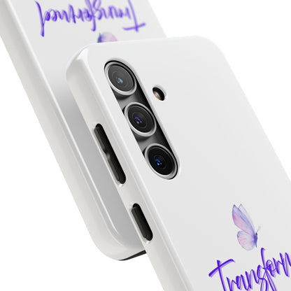 Transformed Phone Case - Inspirational Butterfly Design, Tough Phone Cover, Bible Verse Accessory, Unique Gift for Faith Lovers