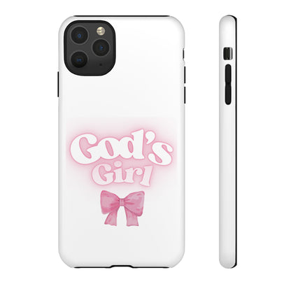 God's Girl Cute Phone Case, Pink Bow Case, Faith-Based Gifts, Christian Accessories, Birthday Present, Inspirational Jewelry