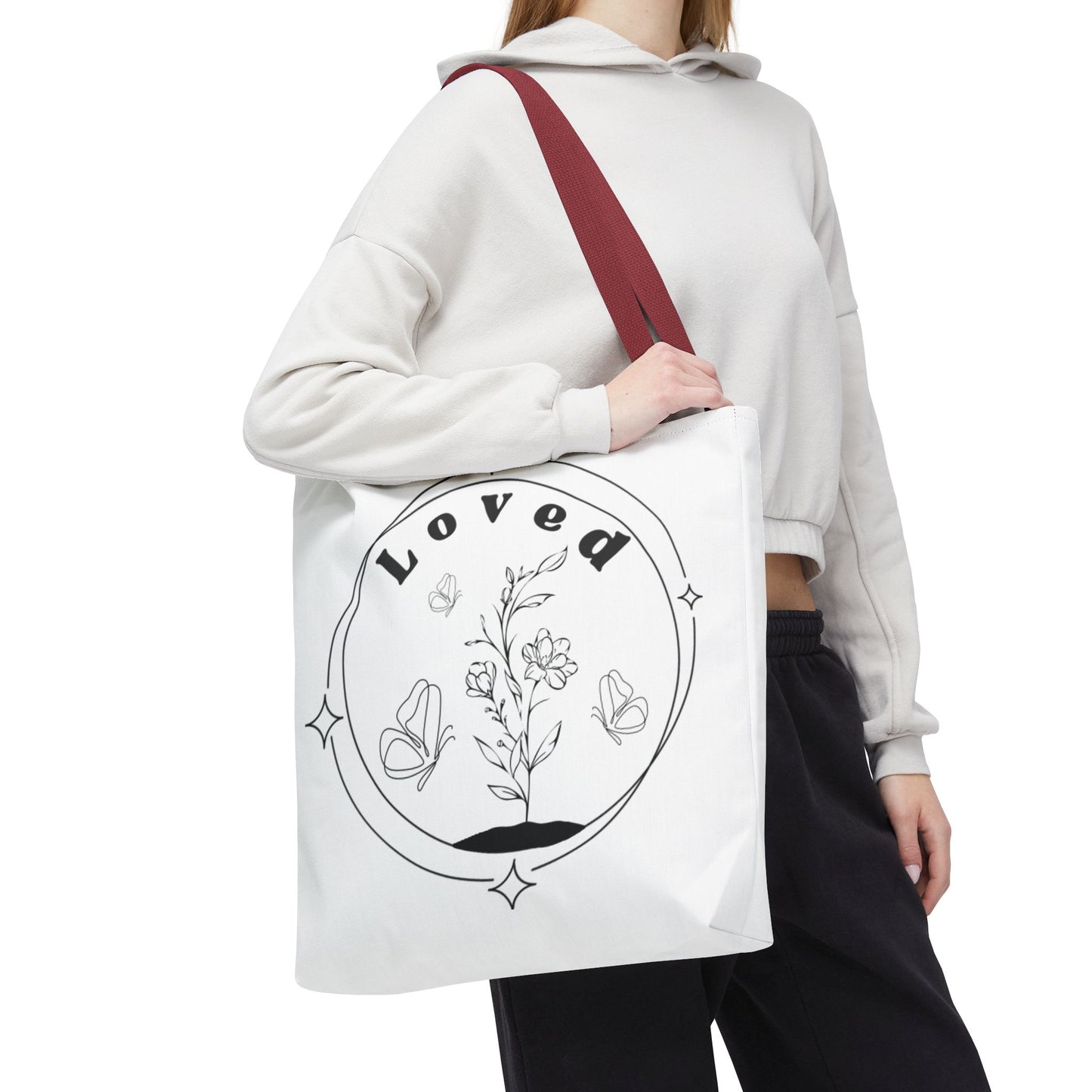Loved Tote Bag - Stylish All-Over Print for Women's Spiritual Journey