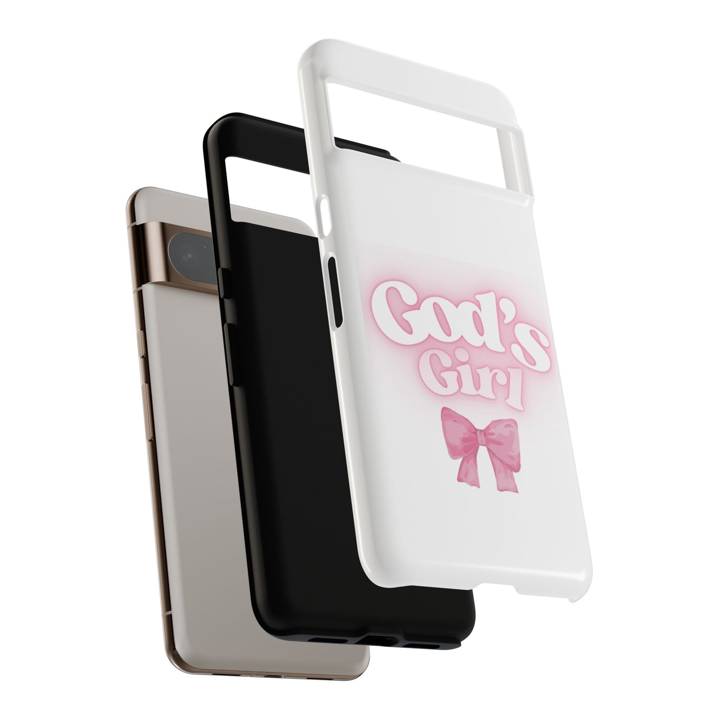 God's Girl Cute Phone Case, Pink Bow Case, Faith-Based Gifts, Christian Accessories, Birthday Present, Inspirational Jewelry