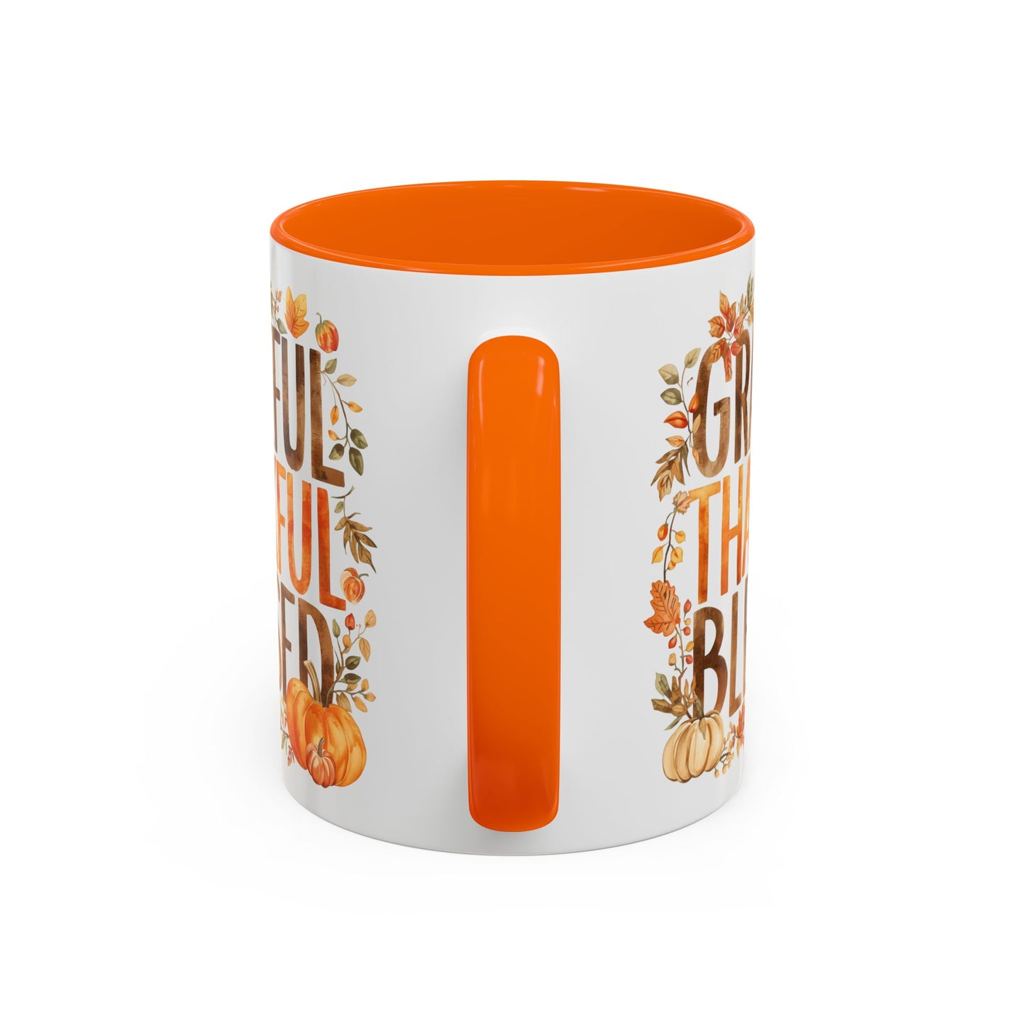 Grateful Thankful Blessed - Accent Coffee Mug (11, 15oz)