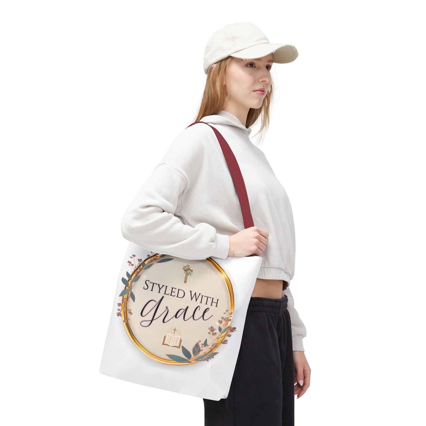Styled With Grace | Elegant Faith-Inspired Tote Bag, Christian Gift, Inspirational Bag, Stylish Reusable Tote, Religious Accessories