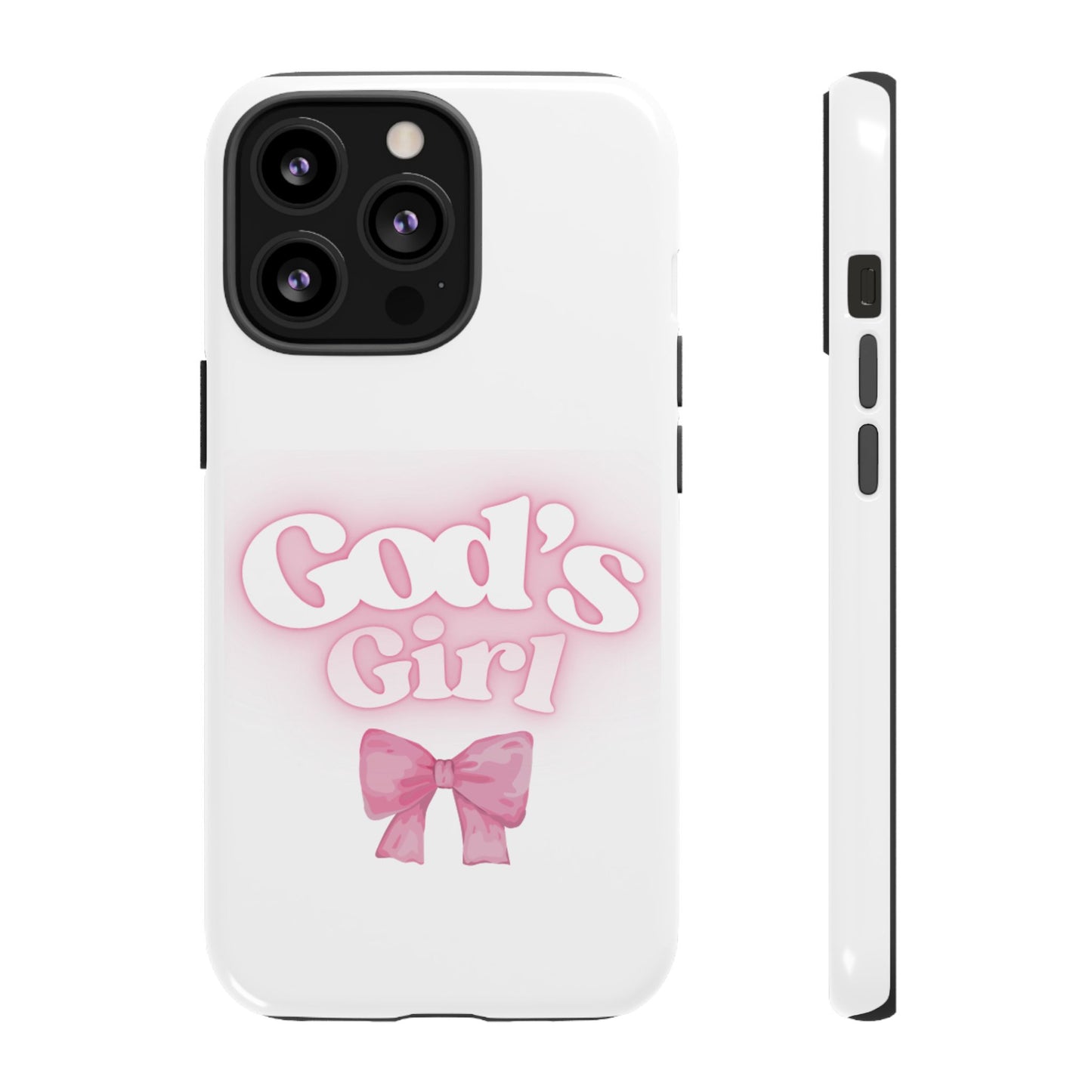 God's Girl Cute Phone Case, Pink Bow Case, Faith-Based Gifts, Christian Accessories, Birthday Present, Inspirational Jewelry