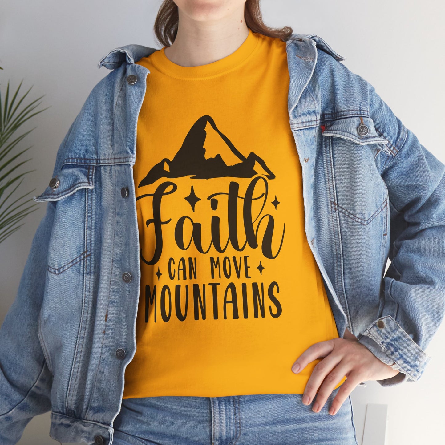 Faith Can Move Mountains - Unisex Heavy Cotton Tee