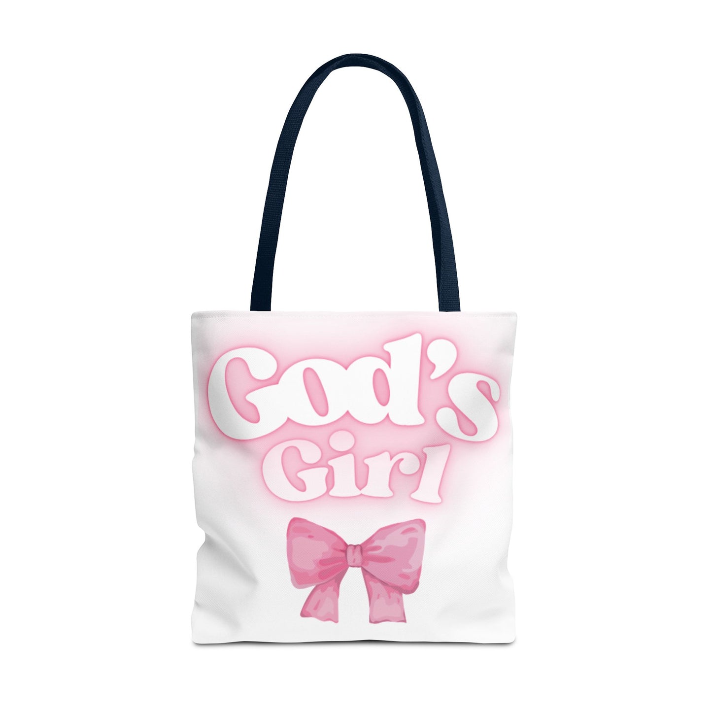 God's Girl Cute Pink Tote Bag, Chic Shopper Bag, Inspirational Gift, Women’s Fashion Accessory, Beach Tote, Pink Bow Design