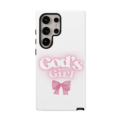 God's Girl Cute Phone Case, Pink Bow Case, Faith-Based Gifts, Christian Accessories, Birthday Present, Inspirational Jewelry