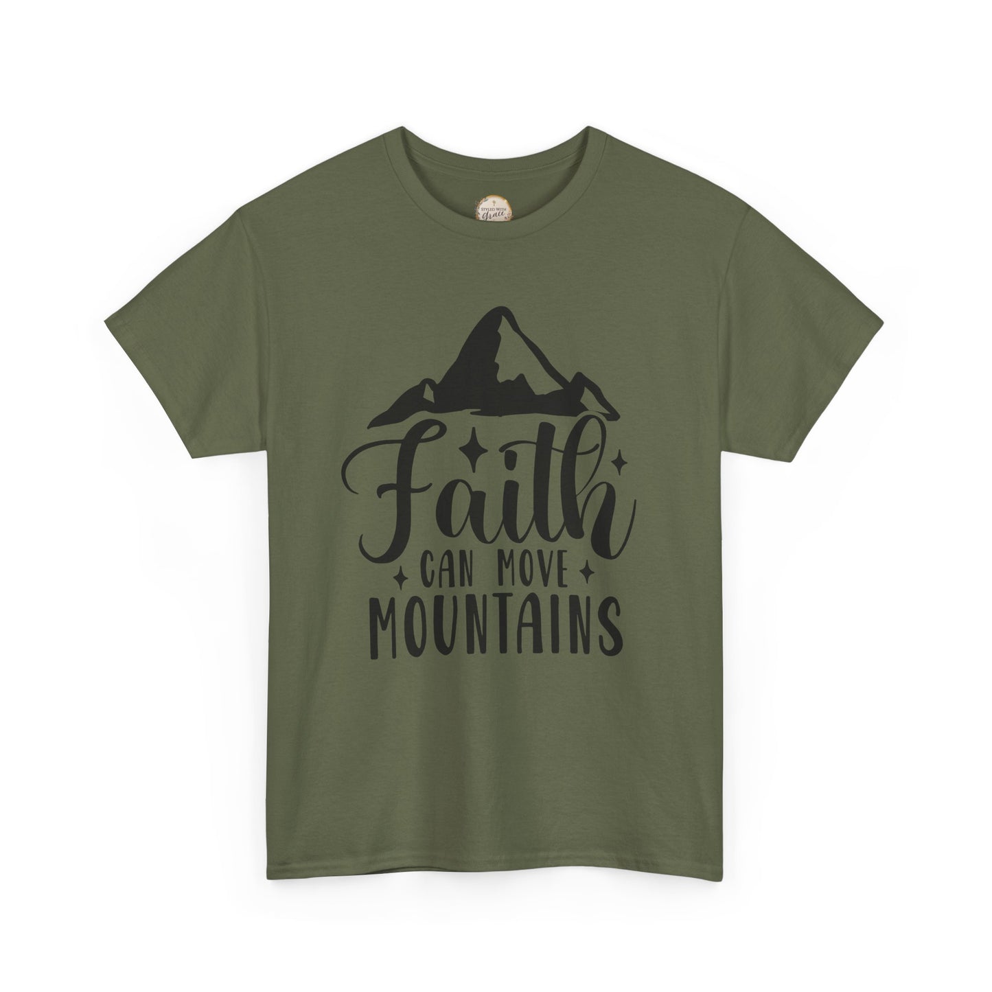 Faith Can Move Mountains - Unisex Heavy Cotton Tee