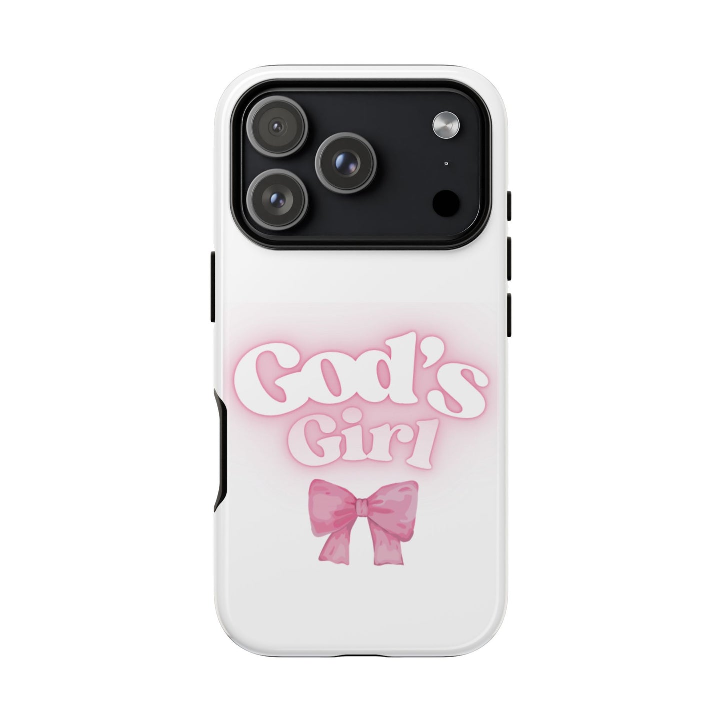 God's Girl Cute Phone Case, Pink Bow Case, Faith-Based Gifts, Christian Accessories, Birthday Present, Inspirational Jewelry