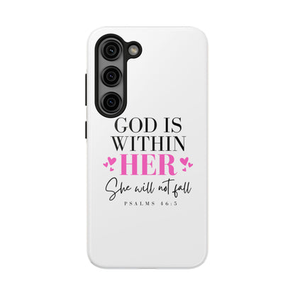 Empowering Tough Phone Case - "God is Within Her" Inspirational Design