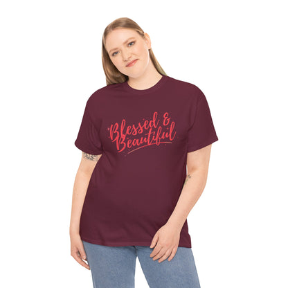Blessed & Beautiful Unisex Heavy Cotton Tee - Inspirational Casual Wear