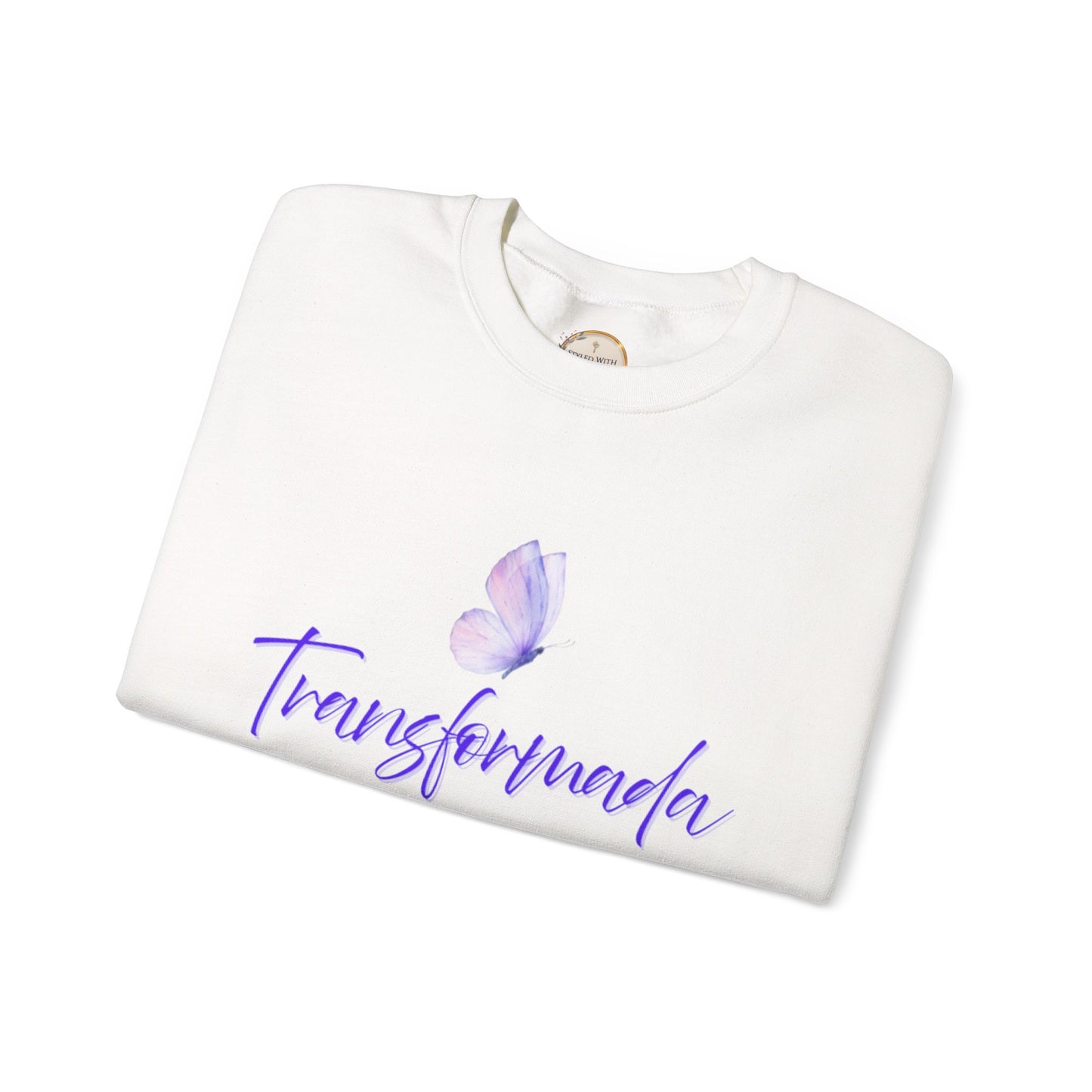 Transformada Crewneck Sweatshirt — Purple Butterfly Inspirational Pullover