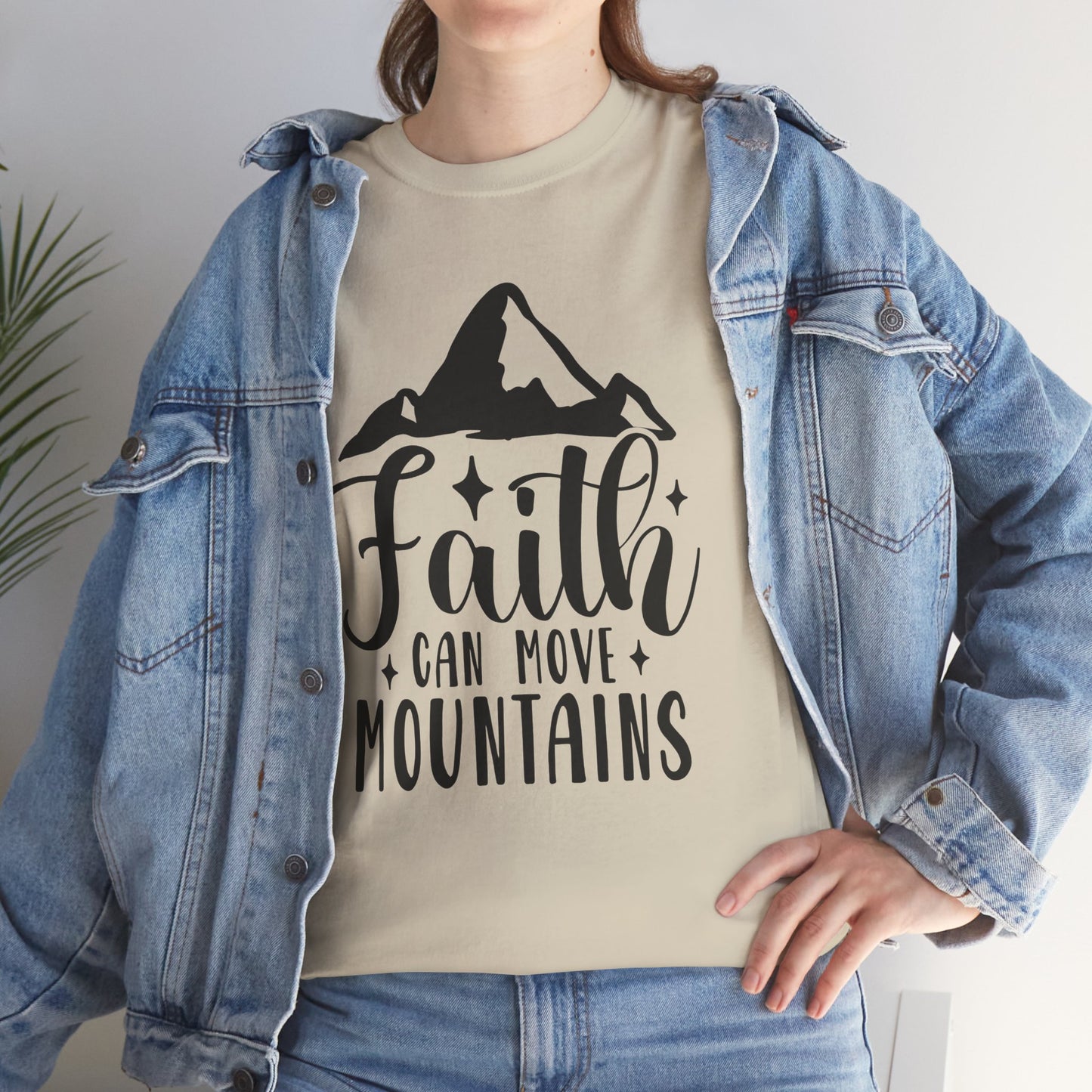 Faith Can Move Mountains - Unisex Heavy Cotton Tee