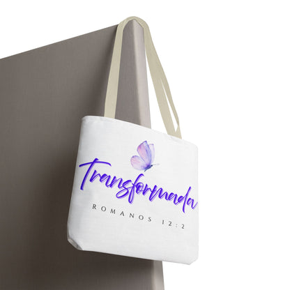 Transformada Tote Bag, Motivational Gift, Eco-Friendly Shopper, Women's Fashion, Bible Verse Accessory