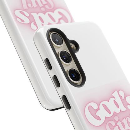 God's Girl Cute Phone Case, Pink Bow Case, Faith-Based Gifts, Christian Accessories, Birthday Present, Inspirational Jewelry