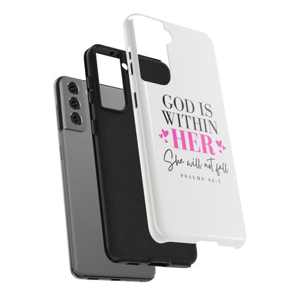 Empowering Tough Phone Case - "God is Within Her" Inspirational Design