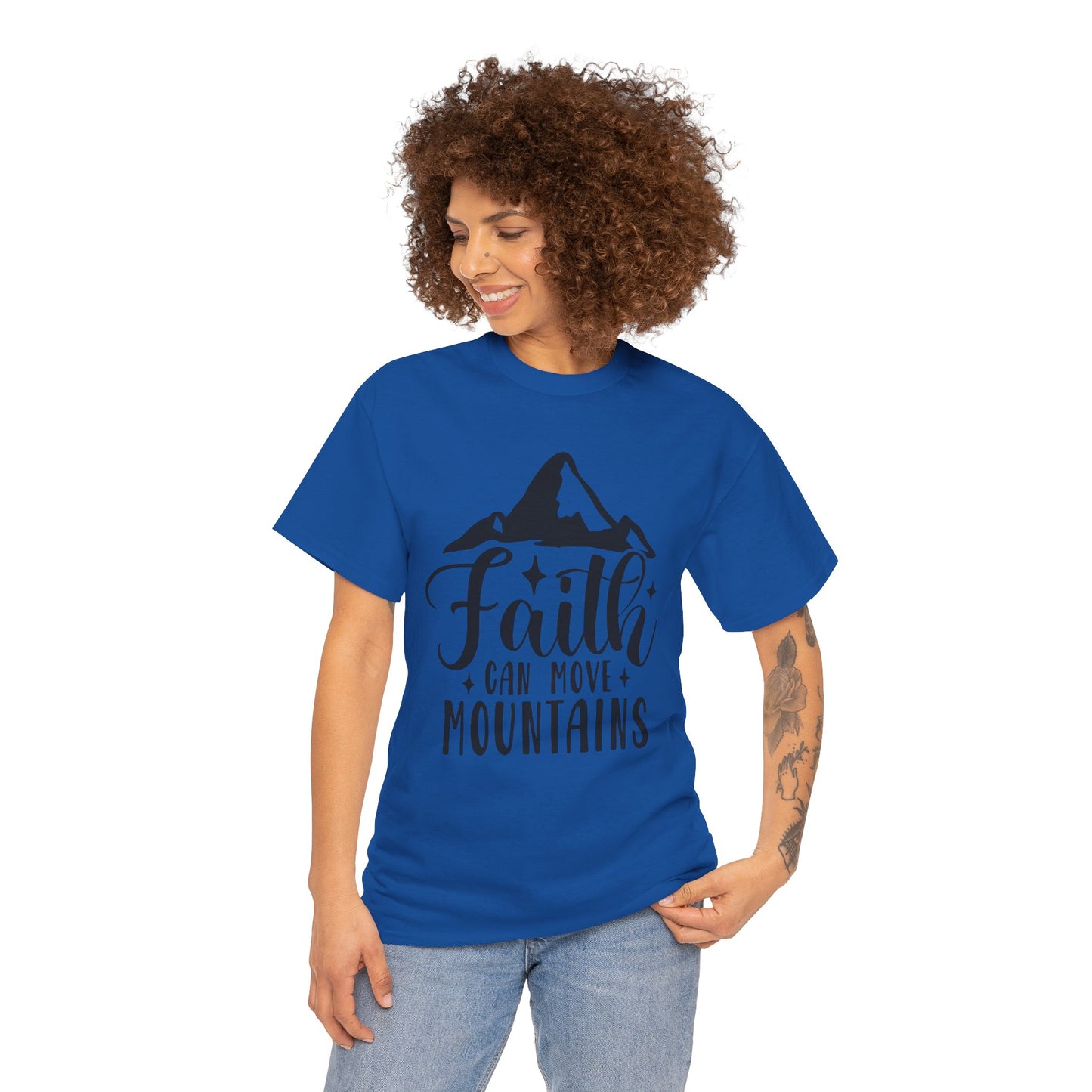 Faith Can Move Mountains - Unisex Heavy Cotton Tee
