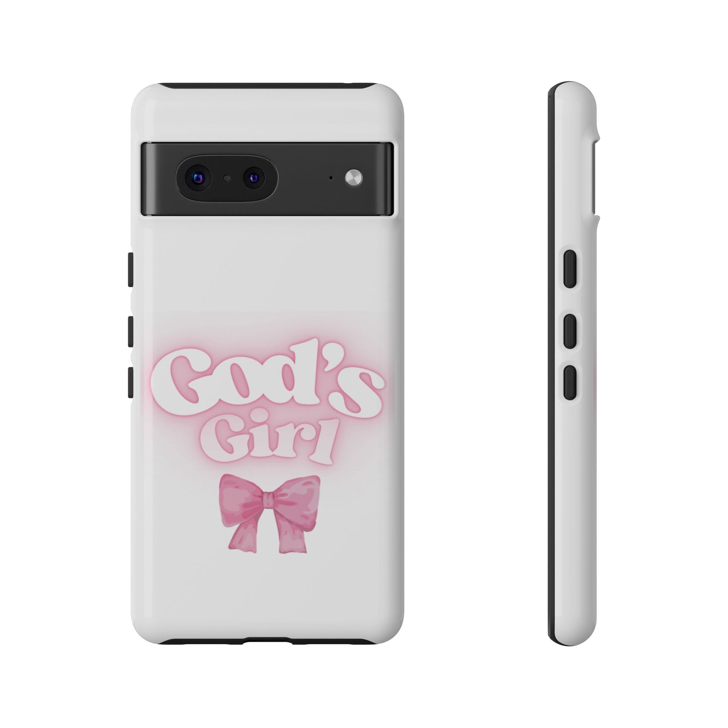 God's Girl Cute Phone Case, Pink Bow Case, Faith-Based Gifts, Christian Accessories, Birthday Present, Inspirational Jewelry