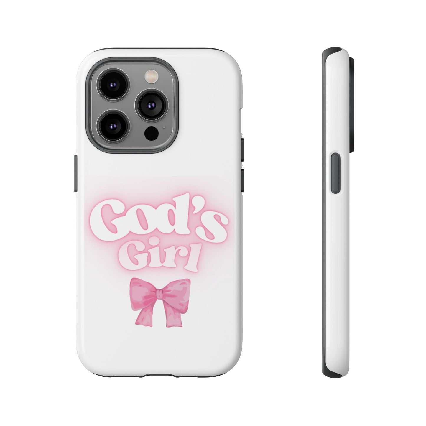 God's Girl Cute Phone Case, Pink Bow Case, Faith-Based Gifts, Christian Accessories, Birthday Present, Inspirational Jewelry