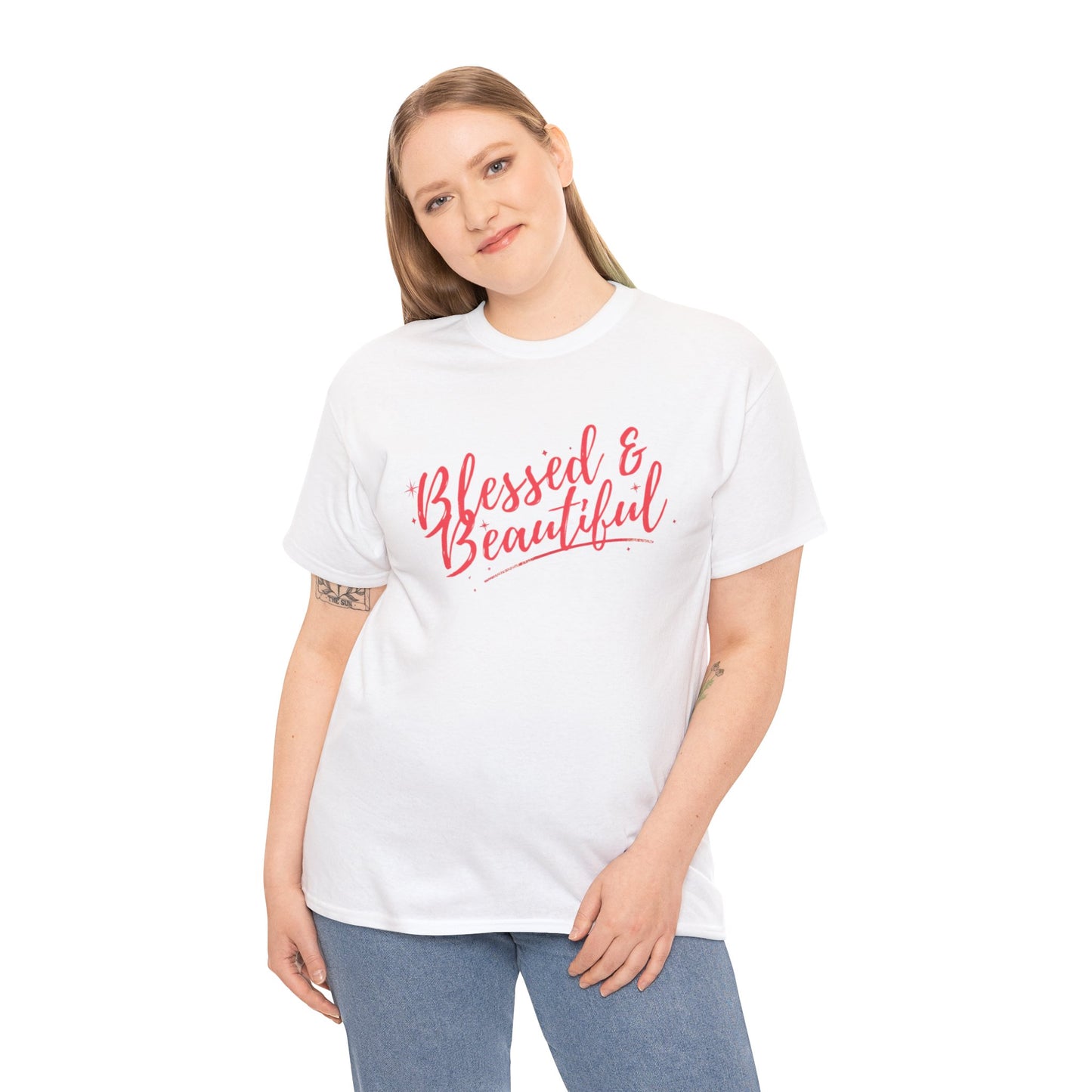 Blessed & Beautiful Unisex Heavy Cotton Tee - Inspirational Casual Wear