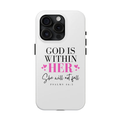 Empowering Tough Phone Case - "God is Within Her" Inspirational Design