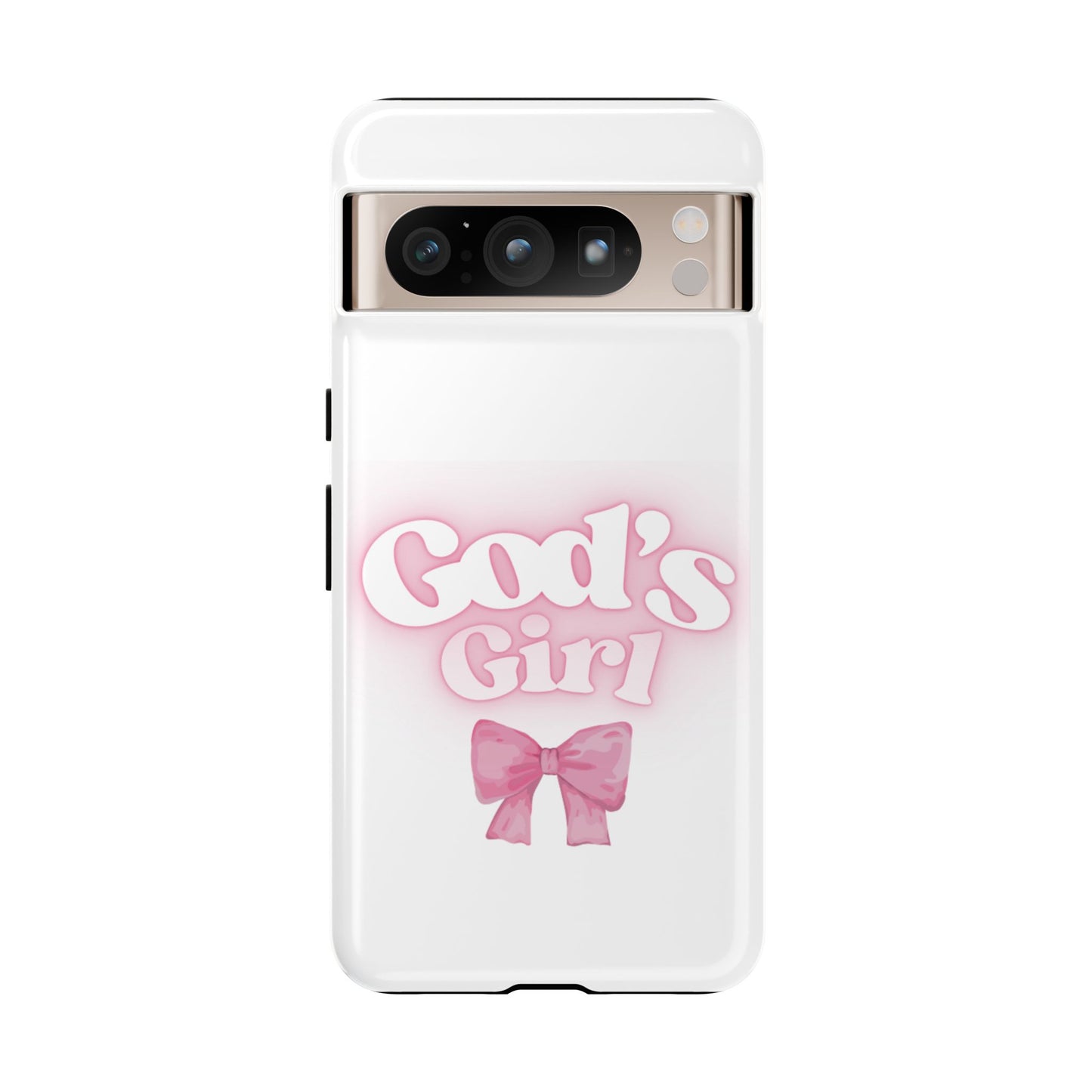 God's Girl Cute Phone Case, Pink Bow Case, Faith-Based Gifts, Christian Accessories, Birthday Present, Inspirational Jewelry
