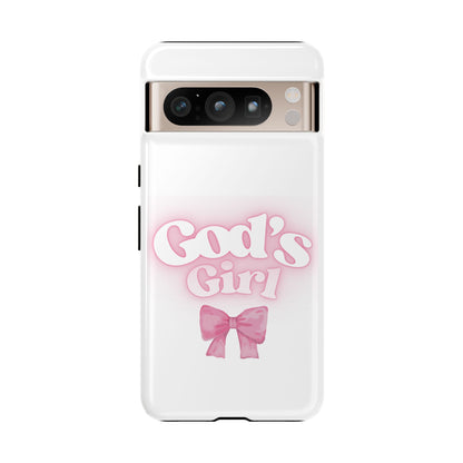God's Girl Cute Phone Case, Pink Bow Case, Faith-Based Gifts, Christian Accessories, Birthday Present, Inspirational Jewelry