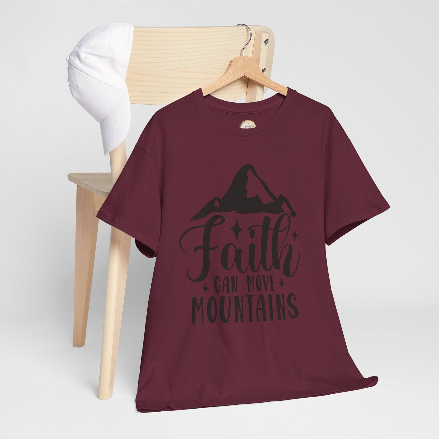 Faith Can Move Mountains - Unisex Heavy Cotton Tee