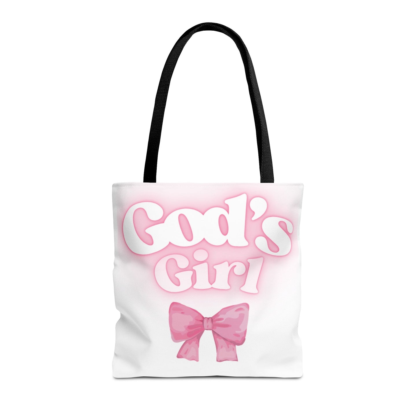 God's Girl Cute Pink Tote Bag, Chic Shopper Bag, Inspirational Gift, Women’s Fashion Accessory, Beach Tote, Pink Bow Design